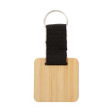 Stropp naturelle noir Porte-clés en bambou, carré 