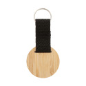 Stropp natural black bamboo keyring, round 
