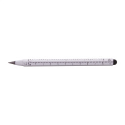 Ruloid zilver  inktloze pen met liniaal 