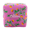CreaBeauty Square L wit  custom made make-up tas 