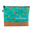 CreaBeauty Cork L RPET zwart natuurlijk custom made make-up tas 