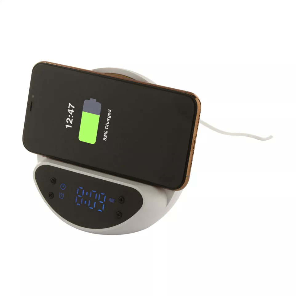 Rabolarm wit  wekker draadloze oplader 