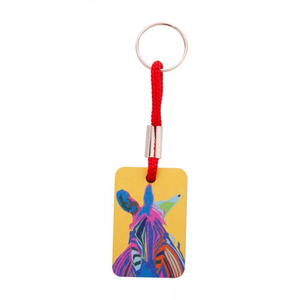 Woody Plus D red natural custom keyring 