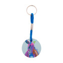 Woody Plus A blue natural custom keyring 