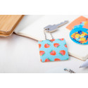 Felty blanc  porte-clé personnalisé, carré 