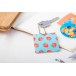 Felty white  custom keyring, square 