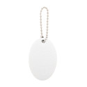 Felty white  custom keyring, oval 