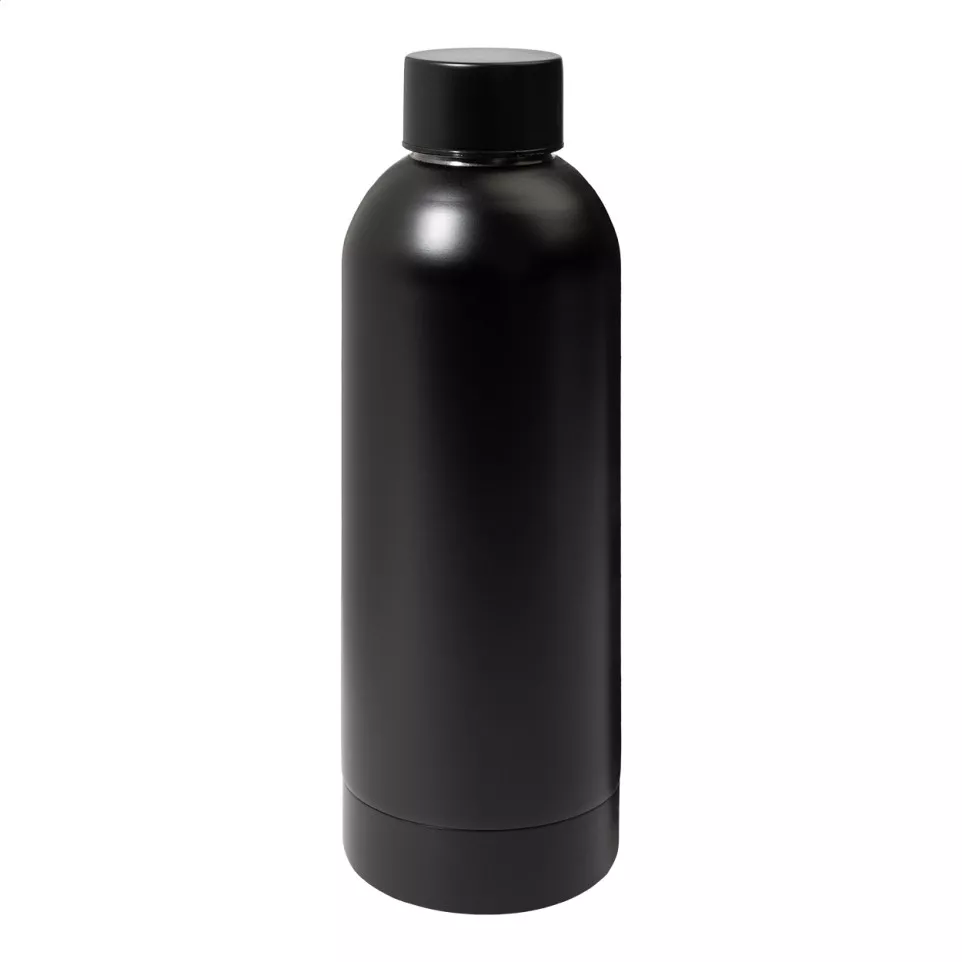 Blussi zwart  roestvrijstalen fles 