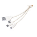 Paplen natuurlijk  sleutelhanger met USB-oplaadkabel 