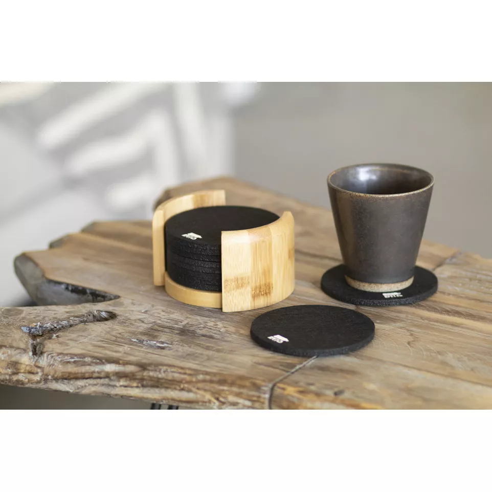 Chiang black natural RPET coaster set 