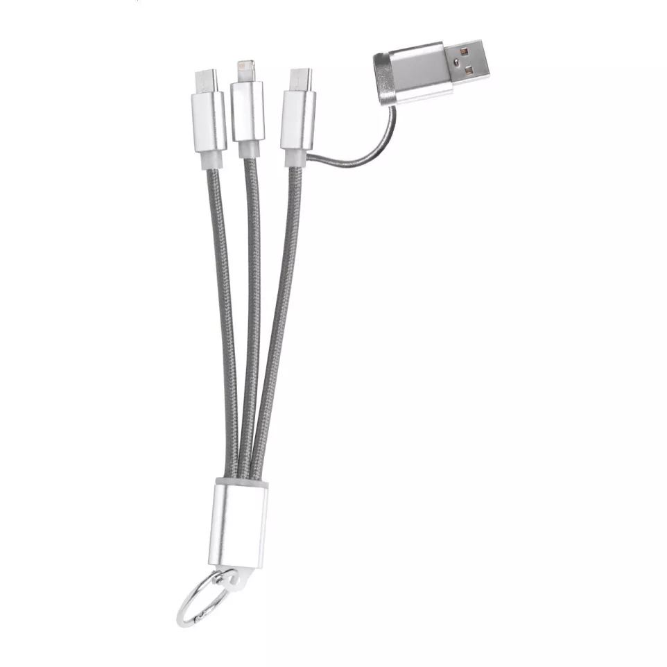 Rashort grey  keyring USB charger cable 