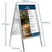 Europel stoepbord Economy, lijst 32 mm, ft A1, zilver