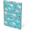 Oxford Floral softcover spiraalschrift, ft B5, 60 vel, gelijnd, 3 geassorteerde designs