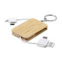 Edulis white natural keyring USB charger cable 