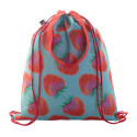 CreaDraw Shop RPET rood wit custom made tas met trekkoordsluiting 