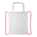 CreaDraw Shop RPET rood wit custom made tas met trekkoordsluiting 
