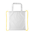 CreaDraw Shop geel wit custom made tas met trekkoordsluiting 
