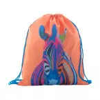 CreaDraw Kids RPET blauw wit custom made gemaakte tas met trekkoordsluiting voor kinderen 