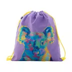 CreaDraw Kids RPET geel wit custom made gemaakte tas met trekkoordsluiting voor kinderen 