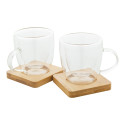 Mocaboo transparant natuurlijk glazen espresso kopjes set 