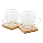 Mocaboo transparent naturelle set de tasses en verre espresso 