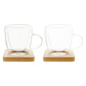 Mocaboo transparant natuurlijk glazen espresso kopjes set 