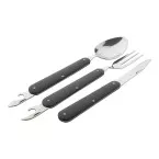 Platoon black  camping cutlery set 