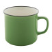 Woodstock green white vintage mug 