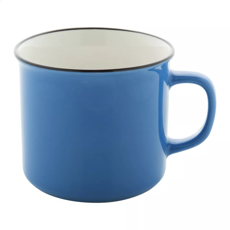 Woodstock licht blauw wit vintage mok 
