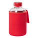 Tesso red  glass sport bottle 