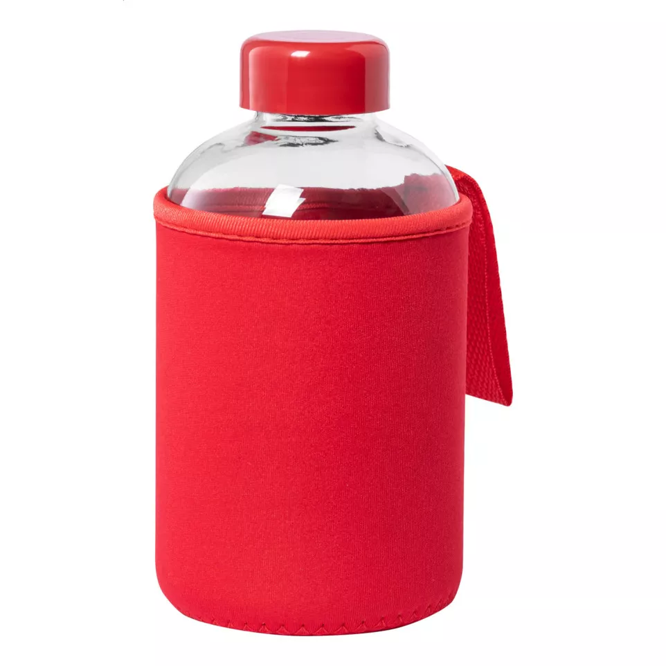 Tesso red  glass sport bottle 