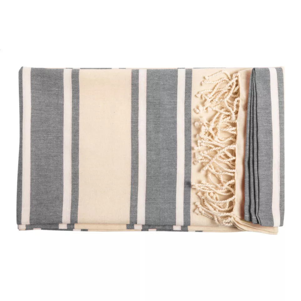 Hermosa ash grey natural beach towel 