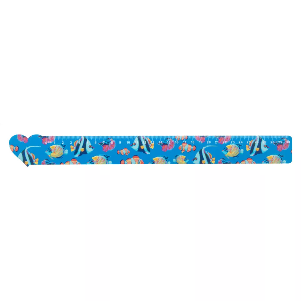 Couler 30 white  30 cm ruler, heart 