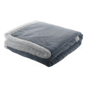 Sammia dark grey  coral fleece blanket 