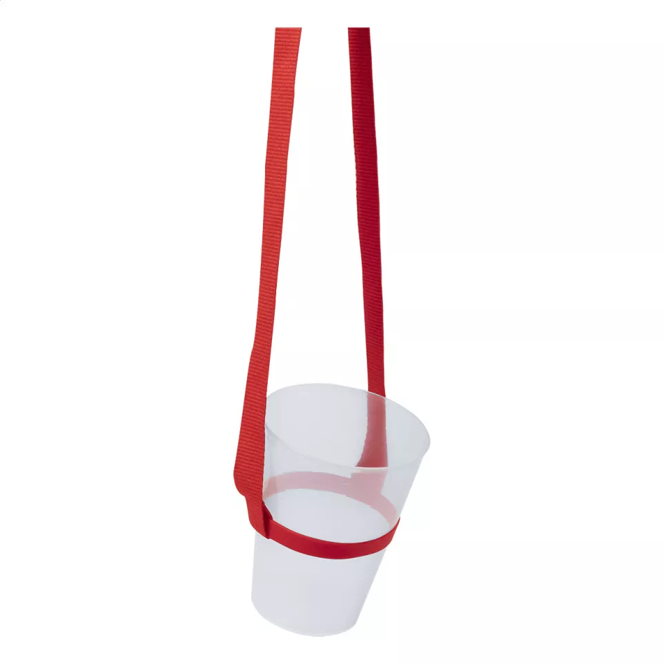 Lancup red  drink holder lanyard 