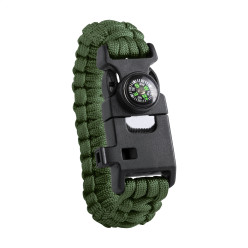 Peary groen zwart survival armband 