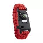 Peary rood zwart survival armband 