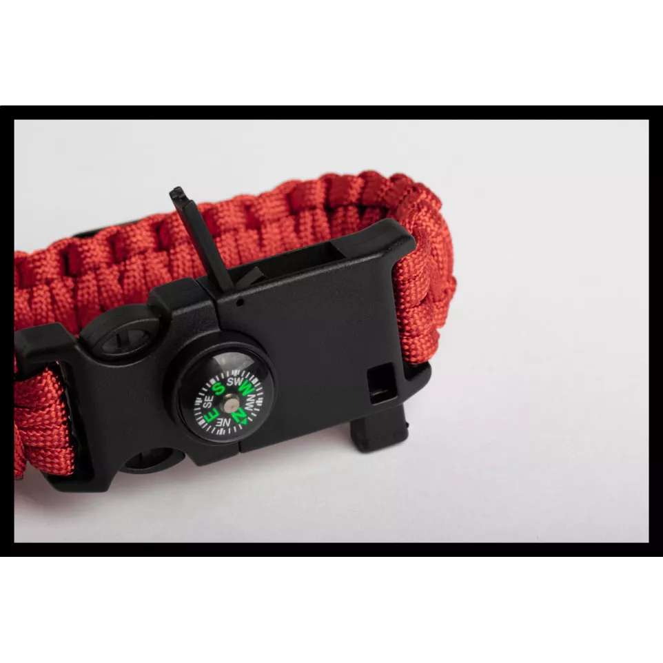 Peary rood zwart survival armband 