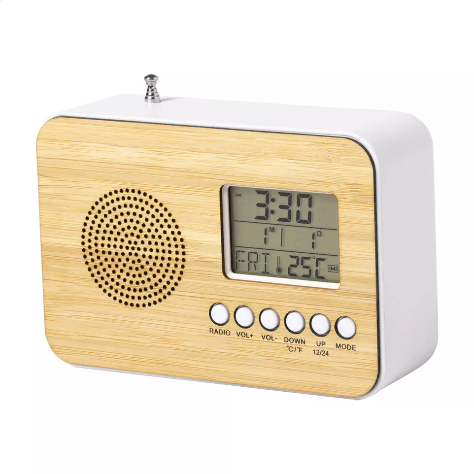 Bordio natuurlijk  radio bureauklok 