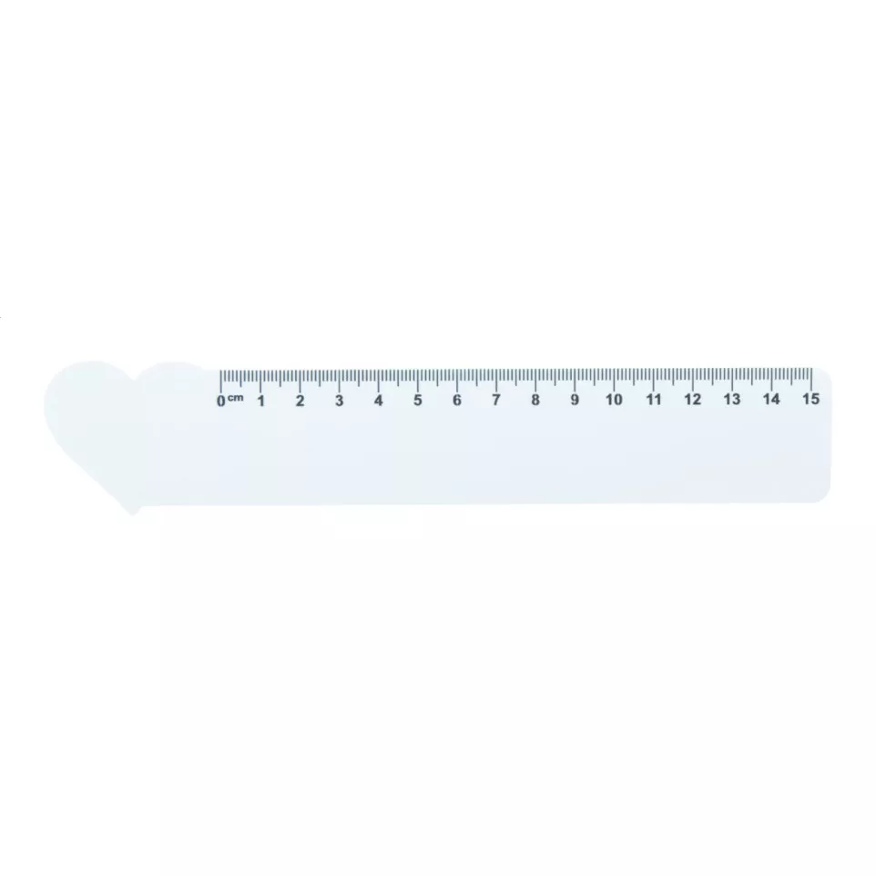 Couler 15 blanc  règle 15 cm, cœur 
