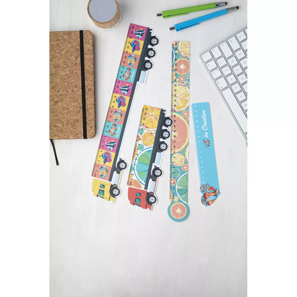Trucker 30 white  30 cm ruler, truck 