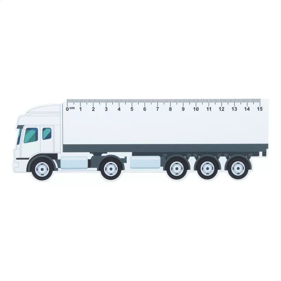 Trucker 15 white  15 cm ruler, truck 