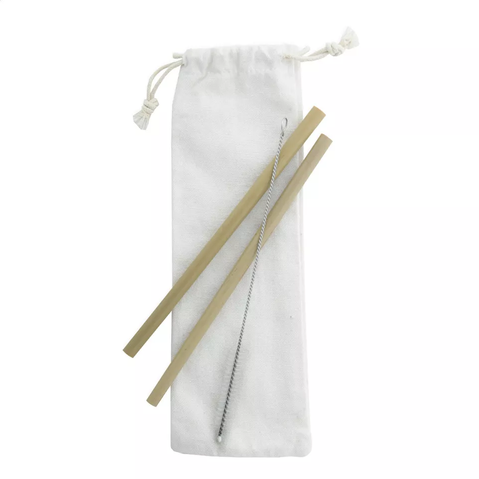 BooSip natuurlijk  bamboe rietje set  