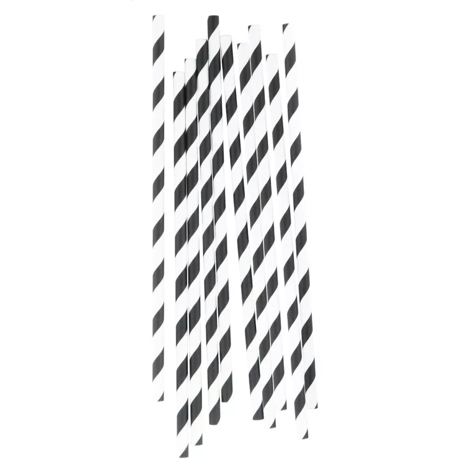 StriStraw noir blanc set de pailles 