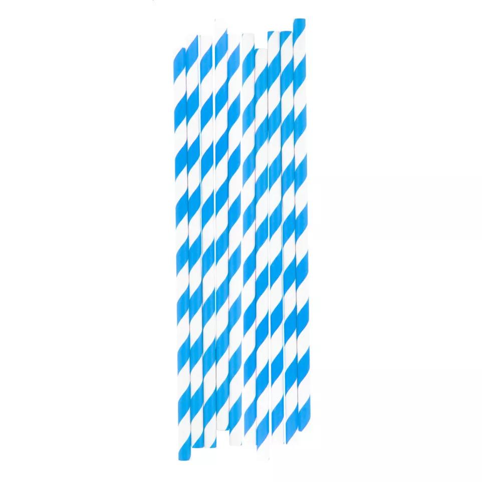 StriStraw bleu blanc set de pailles 