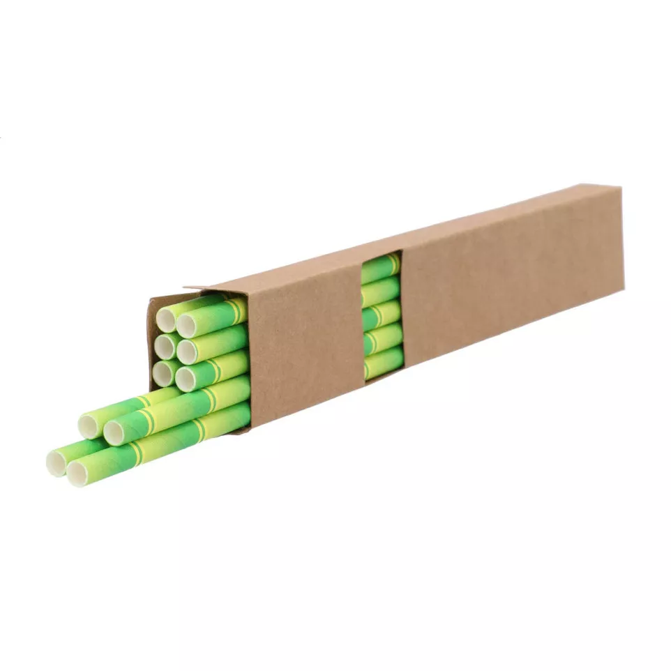 BamStraw groen  rietjes set 