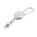 Piste white silver badge holder 