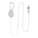 Piste blanc argenté porte-badge 