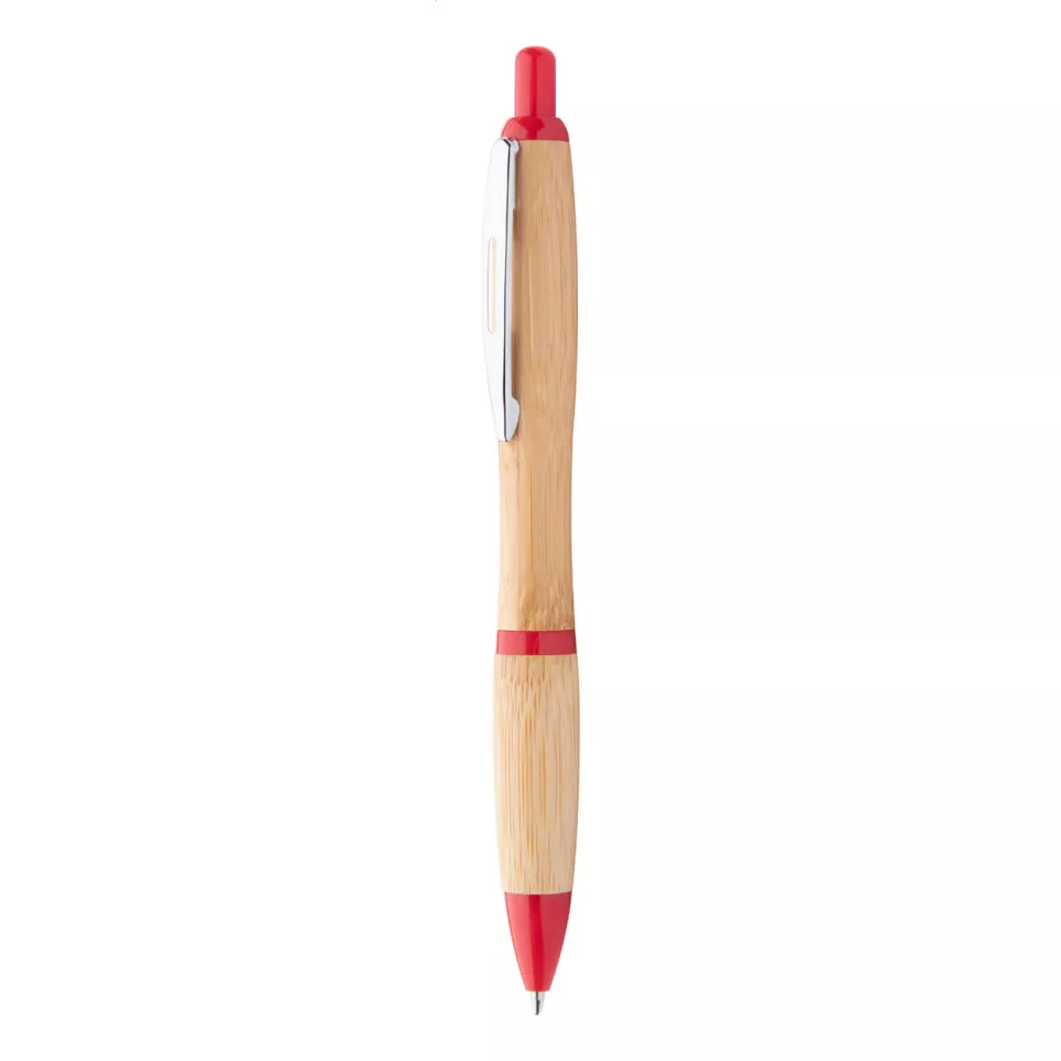 Coldery rood natuurlijk bamboe balpen 