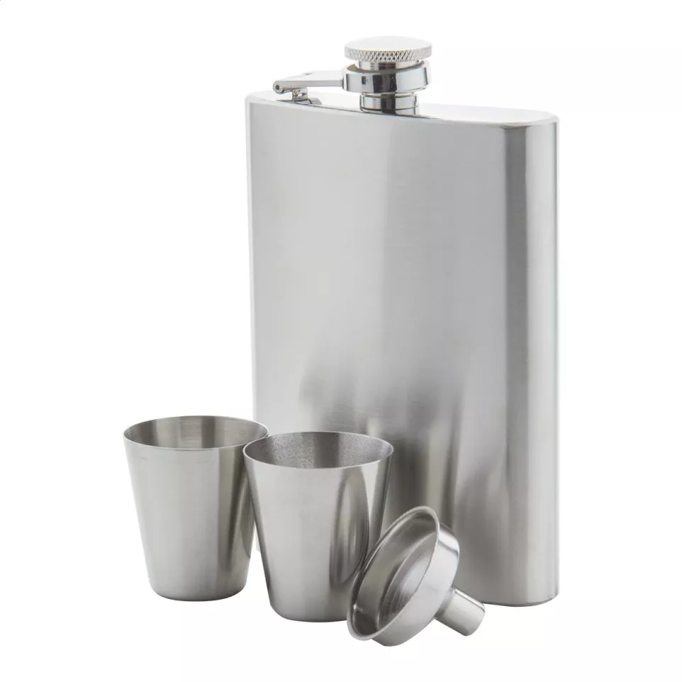 Shackleton zilver  heupfles set 